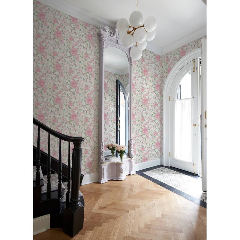 Sunset Harbor Rose Vida Rosa Roses and White Flowers Wallpaper