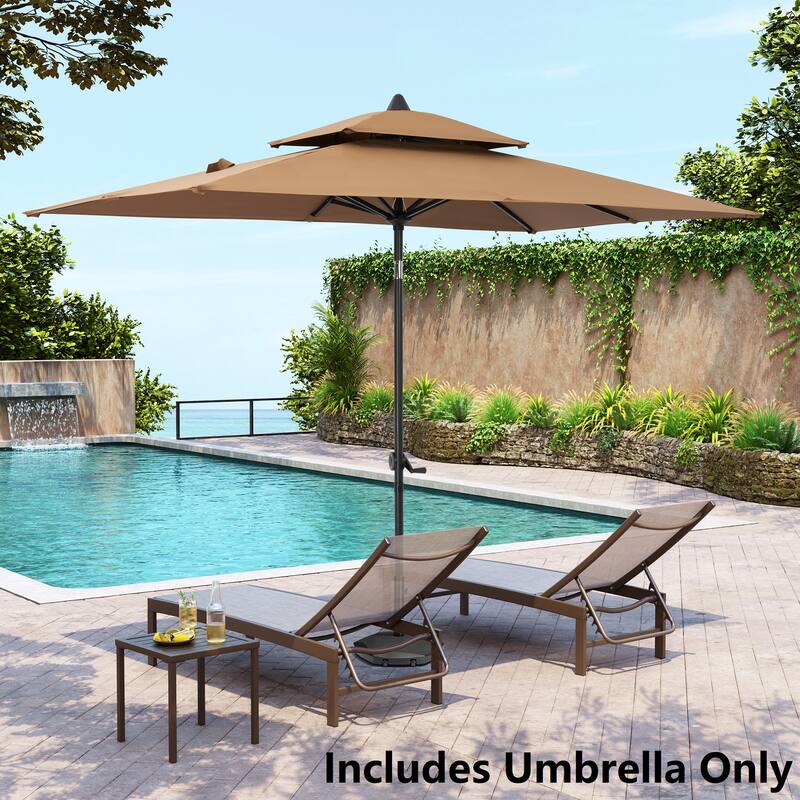 Pellebant Outdoor 10 x 6.5 Ft Market Umbrella with Double Top