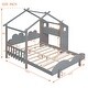 preview thumbnail 8 of 16, Full Size Platform Bed with Windmill, Flower Decor & Desk - Creative Design