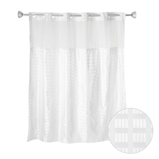 Whitmor No Hook Split Ring Shower Curtain, w/Snap-In Liner, 71" x 77"