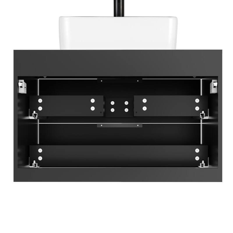 Modern Wall Mounted Bathroom Vanity Set with Vessel Sink & Faucet