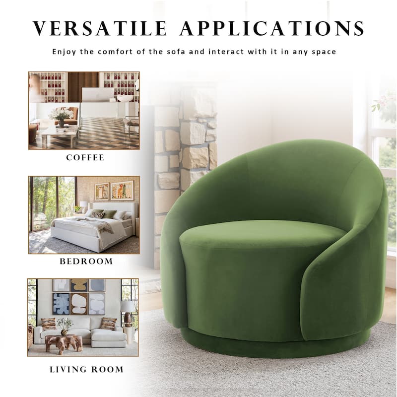 35" Wide 360-Degree Swivel Accent Barrel Chair