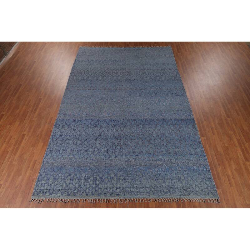 All-Over Trellis Moroccan Oriental Large Rug Hand-Knotted Wool Carpet - 9'8"x 14'7"