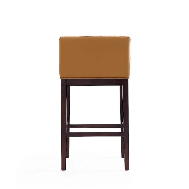 Manhattan Comfort Kingsley 38 in. Dark Walnut Beech Wood Barstool (Set of 3)
