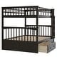 preview thumbnail 88 of 86, Full or Twin Bunk Bed with Safety Guardrail & 2 Storage Drawers, Convertible Beds Wood Slat Support Bunk Bed