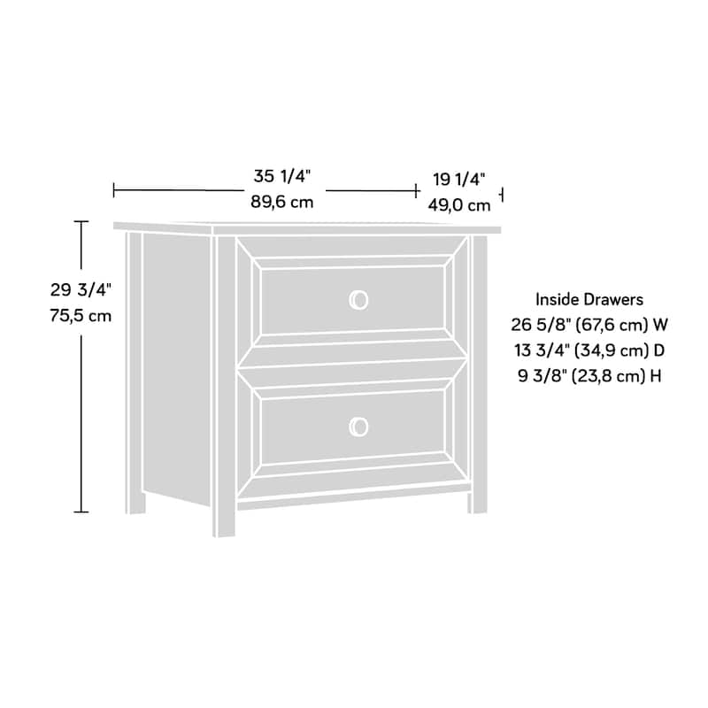 Wood Lateral File with Farmhouse Style, White Oak