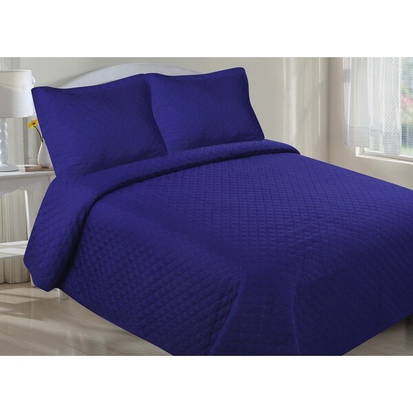 Fashionable Solid Color Diamond Pinsonic Microfiber Quilt Set 