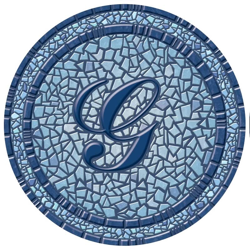 Custom Monogram Decorative Poolmat #2 - Mosaic Pool Art - 29" in Diameter - Letter "G"