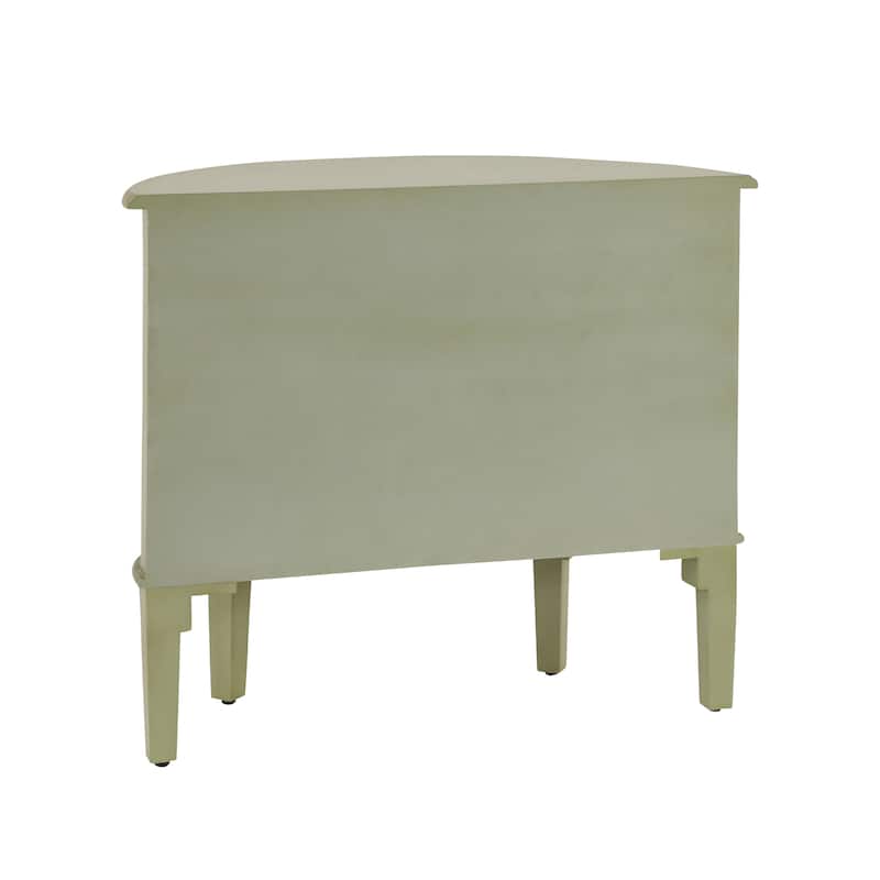 Christopher Knight Home - Maribelle Vintage Hand-Painted Half Moon Accent Cabinet with Floral Design and Gold Trim