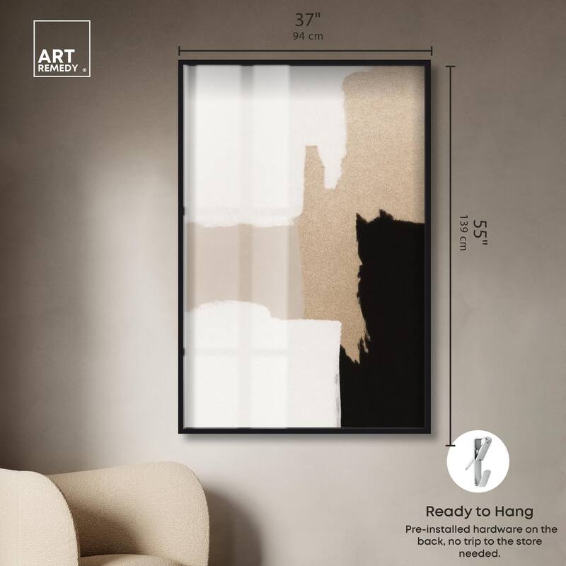 Beige and Black III Shadowbox by Art Remedy