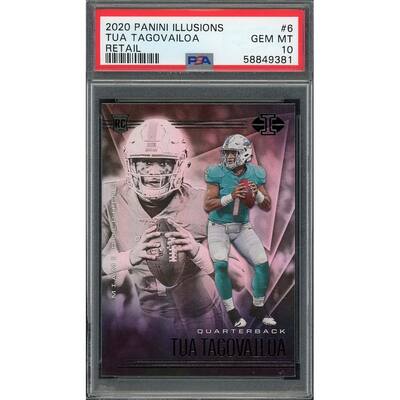 Tua Tagovailoa 2020 Panini Illusions Retail Rookie Card RC #6 Graded PSA 10 - 8'6" x 11'6"