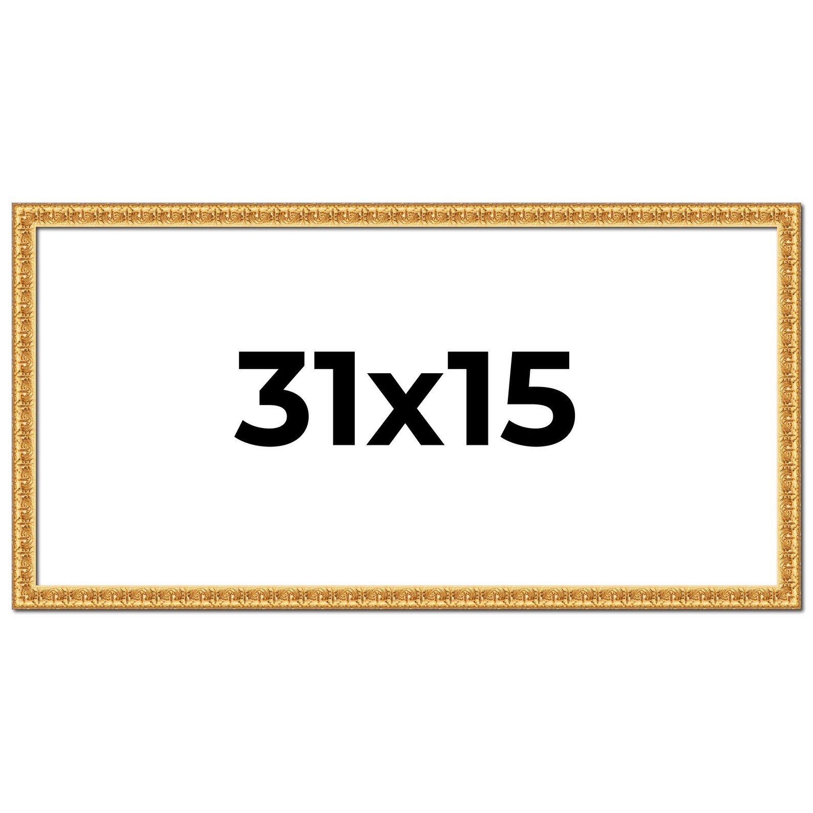 31x15 Frame Gold Real Wood Picture Frame Width 1 inches | Interior