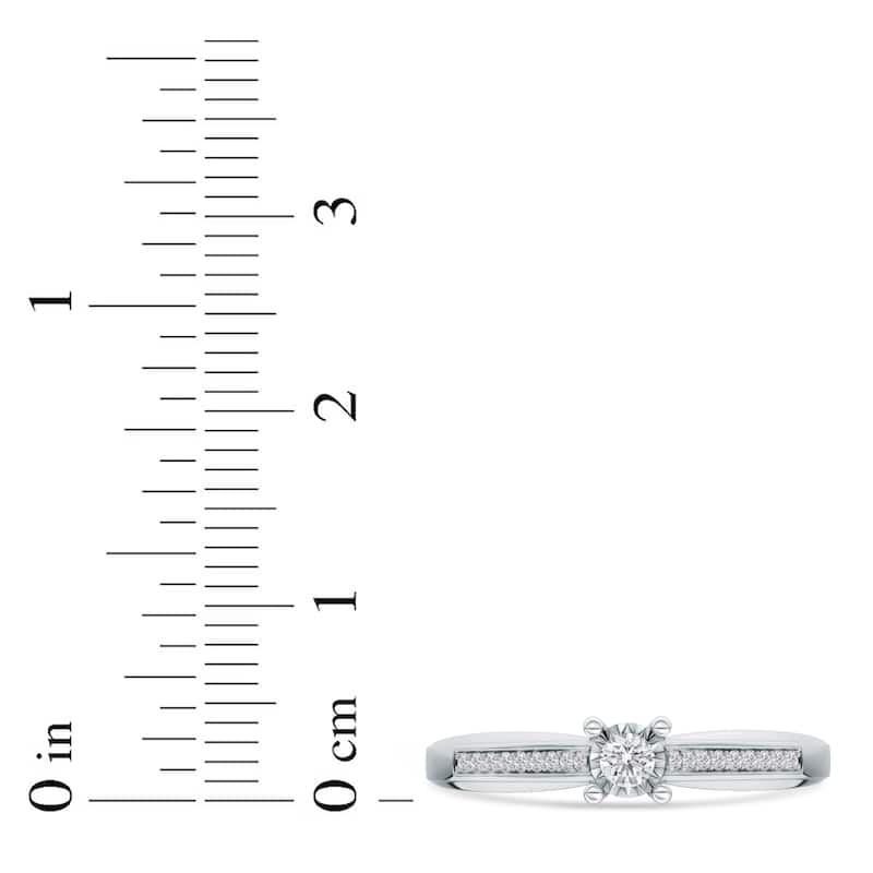 1/10ct TDW Solitaire Diamond Ring in 10K White Gold for Women