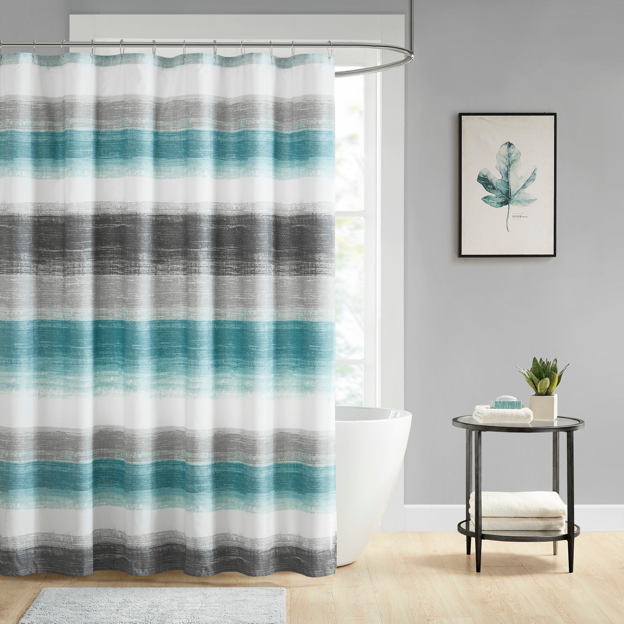 Madison Park Essentials Saben Stripe Print Shower Curtain