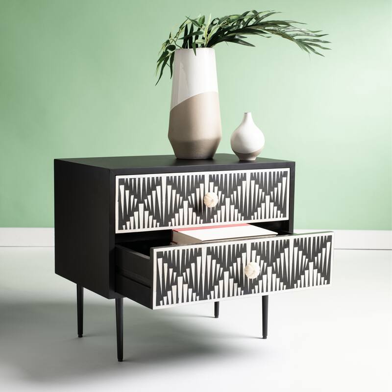 SAFAVIEH Couture Trajanka Bone Inlay Nightstand