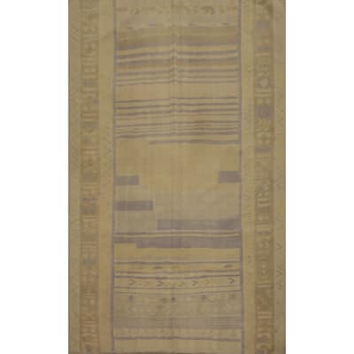 Hand Woven Oriental 100% Wool Carpet Southwestern Tribal Yellow & Gold Kilim Area Rug - 8' 11'' X 5' 10''