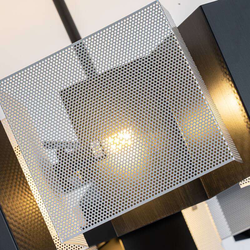 12-Light Black and Silver Modern/Contemporary Chandelier - Black and Silver