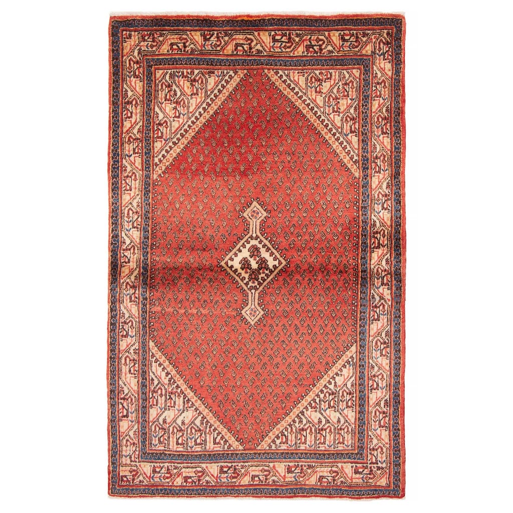 ECARPETGALLERY Hand-knotted Andelz Red Wool Rug - 4'2 x 6'9