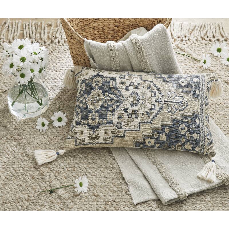 Signature Design by Ashley Winbury Blue/Tan/White Pillow