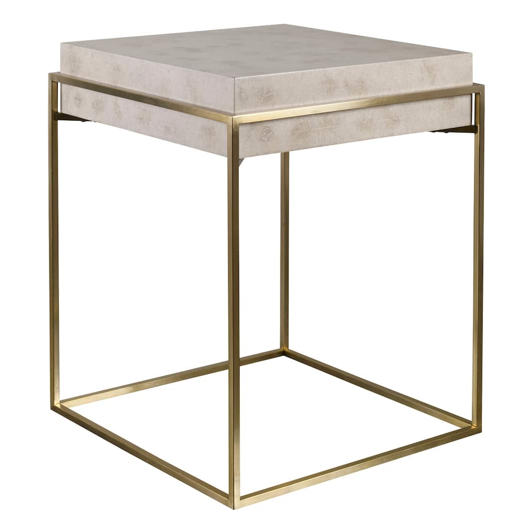 Uttermost 25100 Inda 19" Wide Veneer Top Steel Side Table
