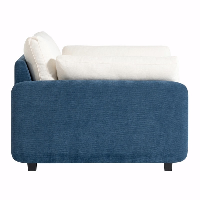 50" Oversized Chenille Accent Chair, Wide Deep Seat Upholstered Armchair with Pillows