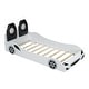 preview thumbnail 4 of 7, Twin Size Race Car-Shaped Platform Bed with LED and Upholstered Backrest