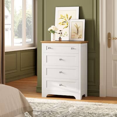 4 Drawer Dresser, Storage Cabinet for Bedroom, Hallway, Closet with RGB LED Light