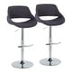 preview thumbnail 17 of 144, Silver Orchid Svellingen Adjustable Bar Stool with Rounded T Footrest - Set of 2 Charcoal Fabric/Chrome Metal