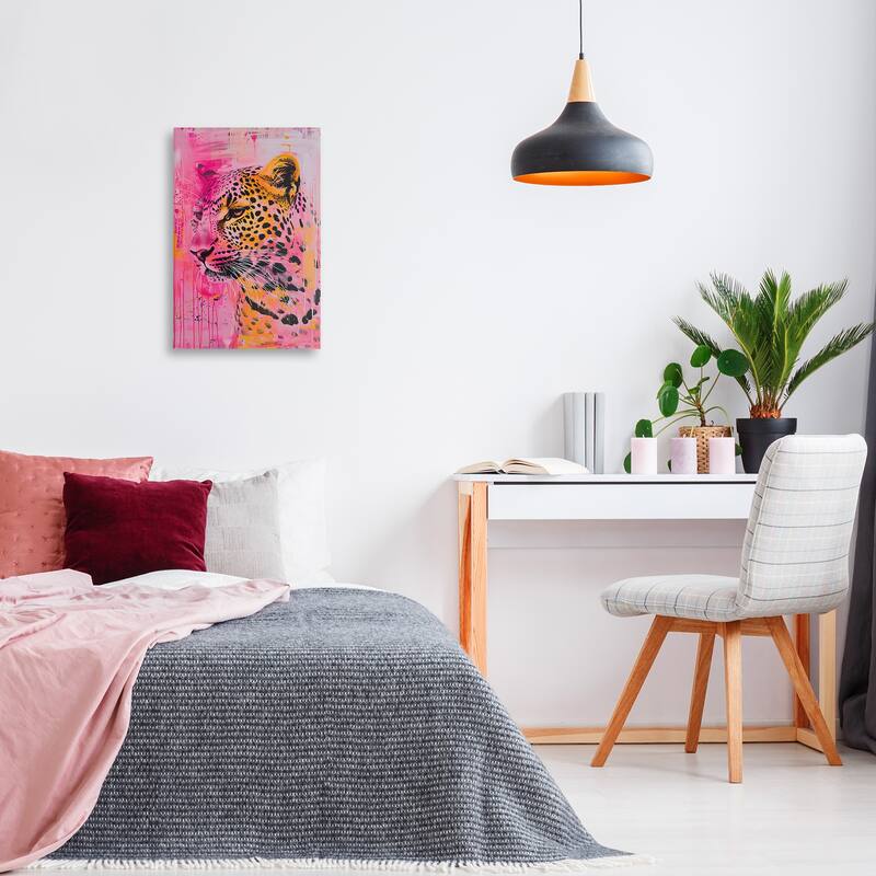 Stupell Vibrant Purple & Orange Cheetah Canvas Wall Art Design By LSR Design Studio