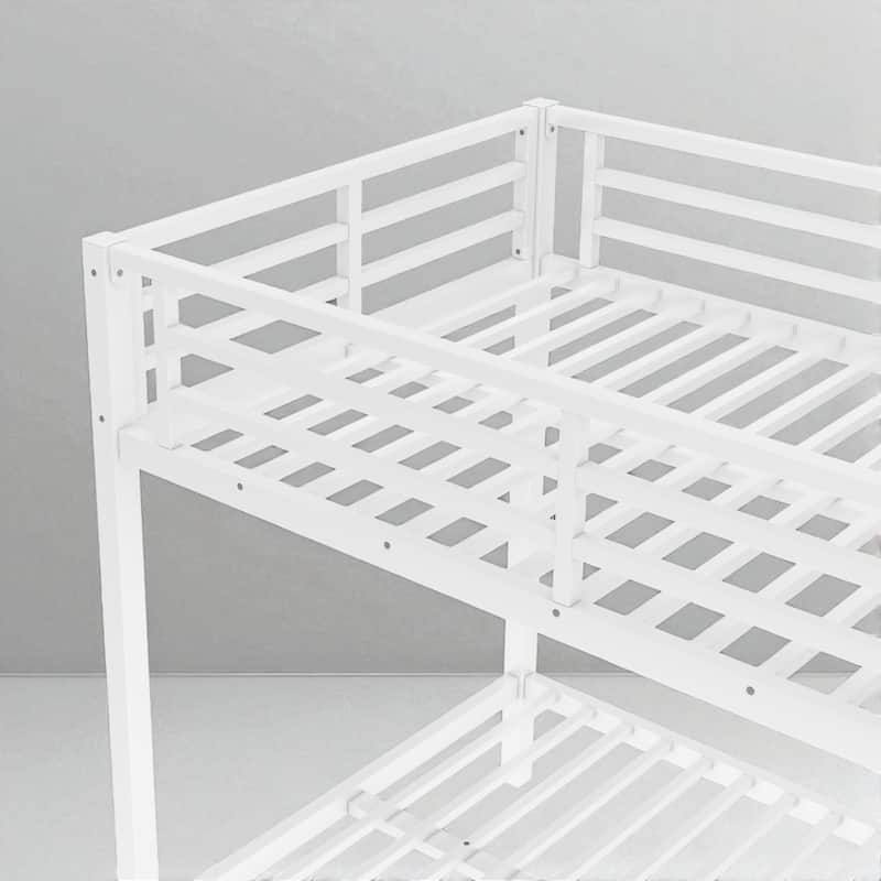 Metal Twin XL over Twin XL/Full over Full Bunk Bed for Teens, No Box Spring, Noise Reduced