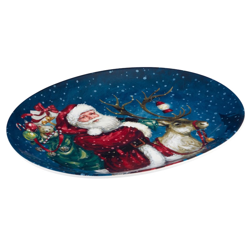 Certified International Santa's Secret Oval Platter 16" x 12" - 16" x 12" x 1.25"