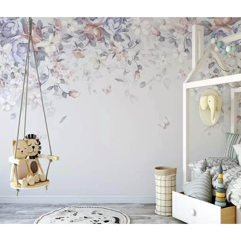 GK Wall Design Dark Floral Soft Vintage Blossom Removable Wallpaper