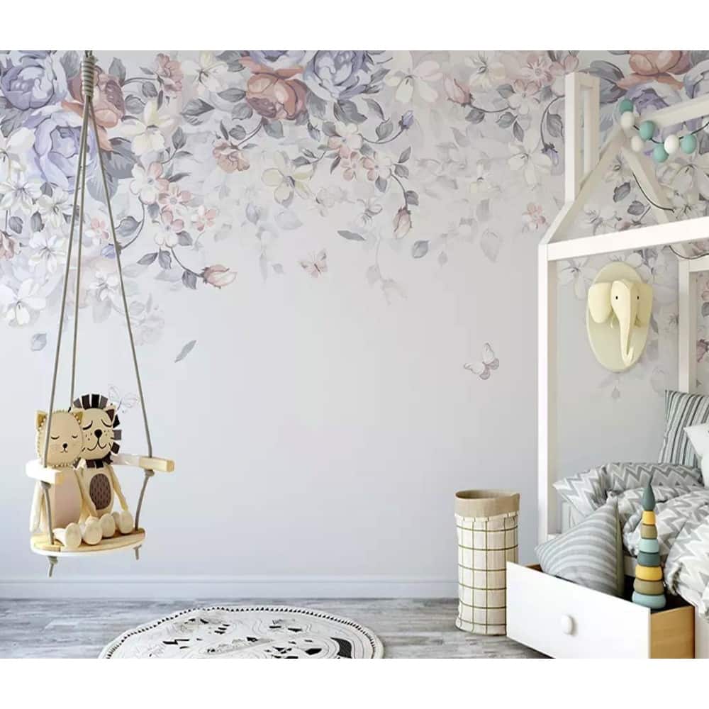 GK Wall Design Dark Floral Soft Vintage Blossom Removable Wallpaper