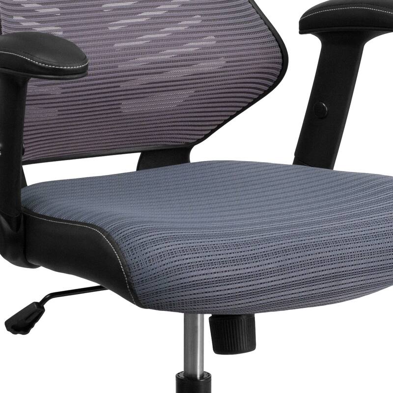 High-Back Mesh Swivel Office Chair with Padded Armrests