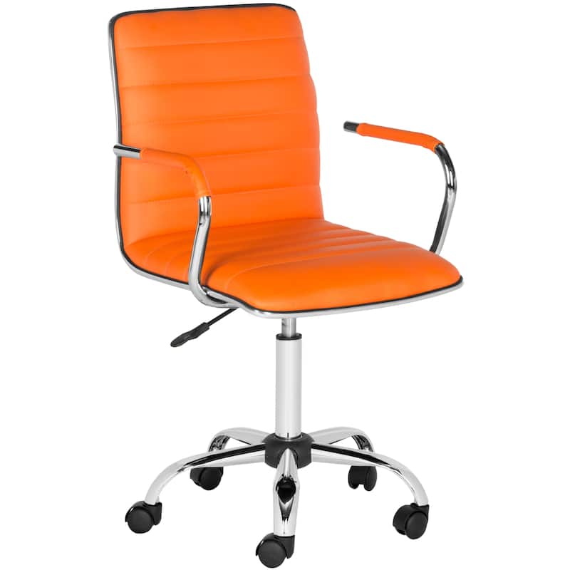 SAFAVIEH Kendra White Adjustable Height Office Desk Chair - 22.4" x 19.9" x 35.9" - 22.4" x 19.9" x 35.9" - 22Wx23Dx40H