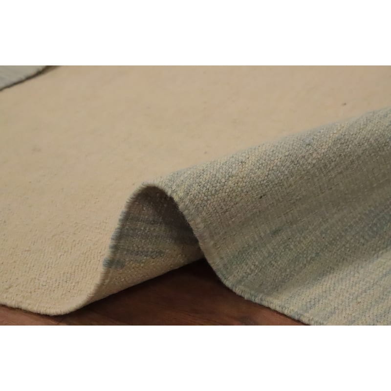 Hand Woven Oriental 100% Wool Carpet Southwestern Modern Beige & Ivories Kilim Area Rug - 6' 0'' X 4' 0''