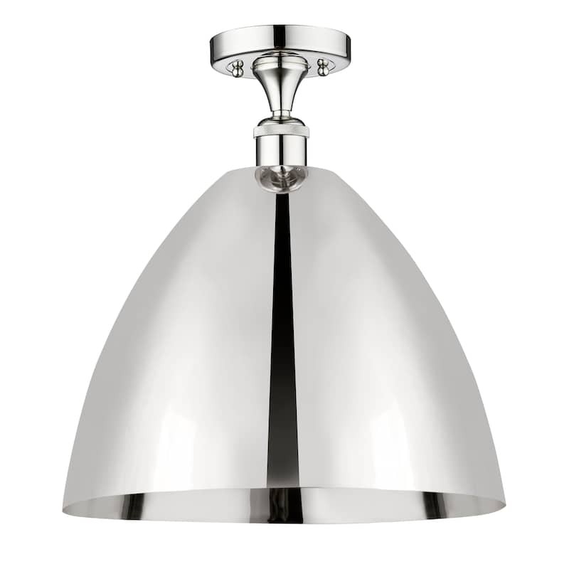 Innovations Lighting Edison Metal Bristol - 1 Light 16" Semi-Flush Mount. - Polished Chrome