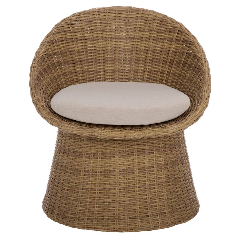 SAFAVIEH Outdoor Living Drew Swivel Chair - 28"W x 30"D x 32"H - Natural/Taupe