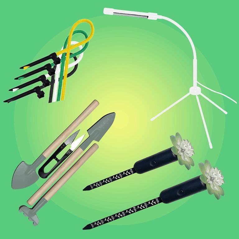 Wicked Waterer Plant Deluxe 5 Piece Kit - Two Plant Alarms, one Grow Light, Grooming Kit and Spike Water Kit