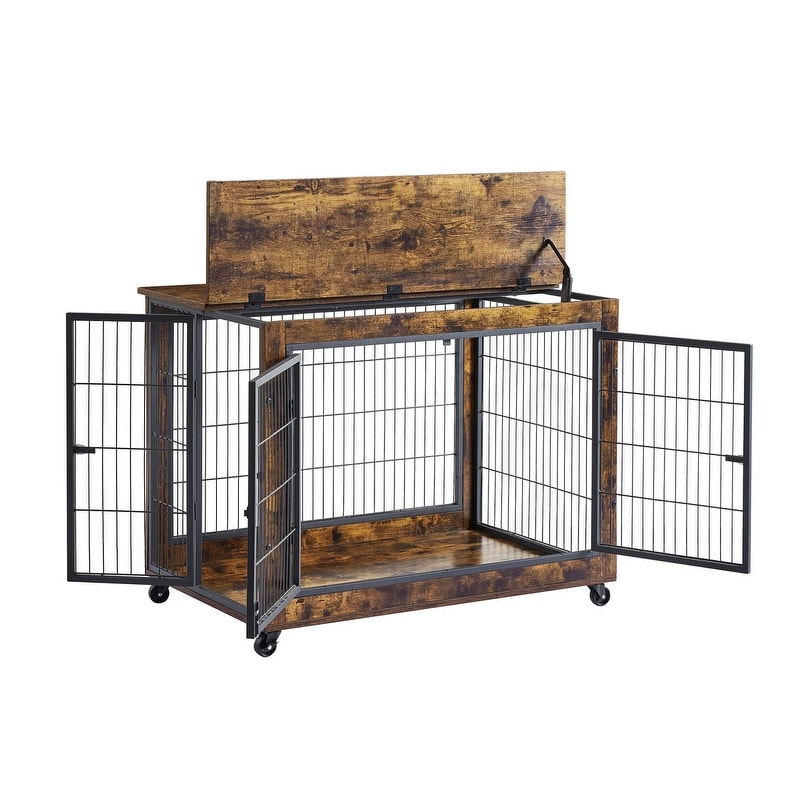 Dog cage double cheap door