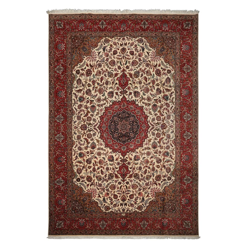 8'2''x11'11'' Hand Knotted Wool Ivory 350 KPSI Masterweaver Signed Rug - 8' 2'' x 11' 11'' - 8' 2'' x 11' 11''