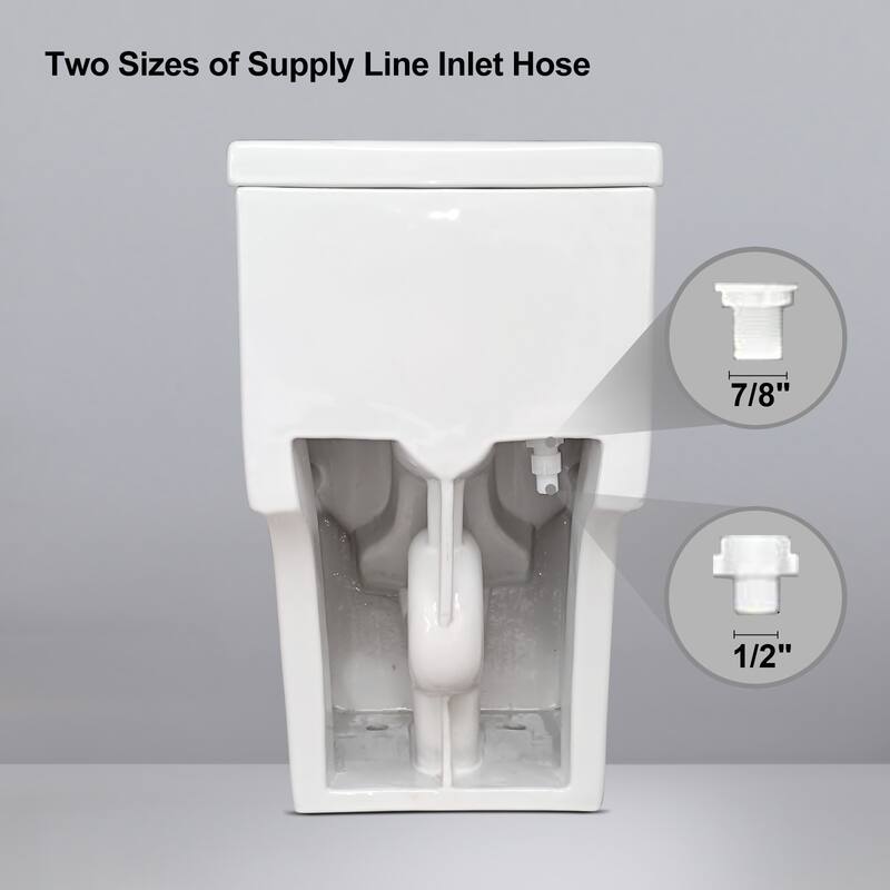HOROW 1 Piece Dual Flush Elongated Toilet White 1.1/1.6 GPF Seat Included - N/A