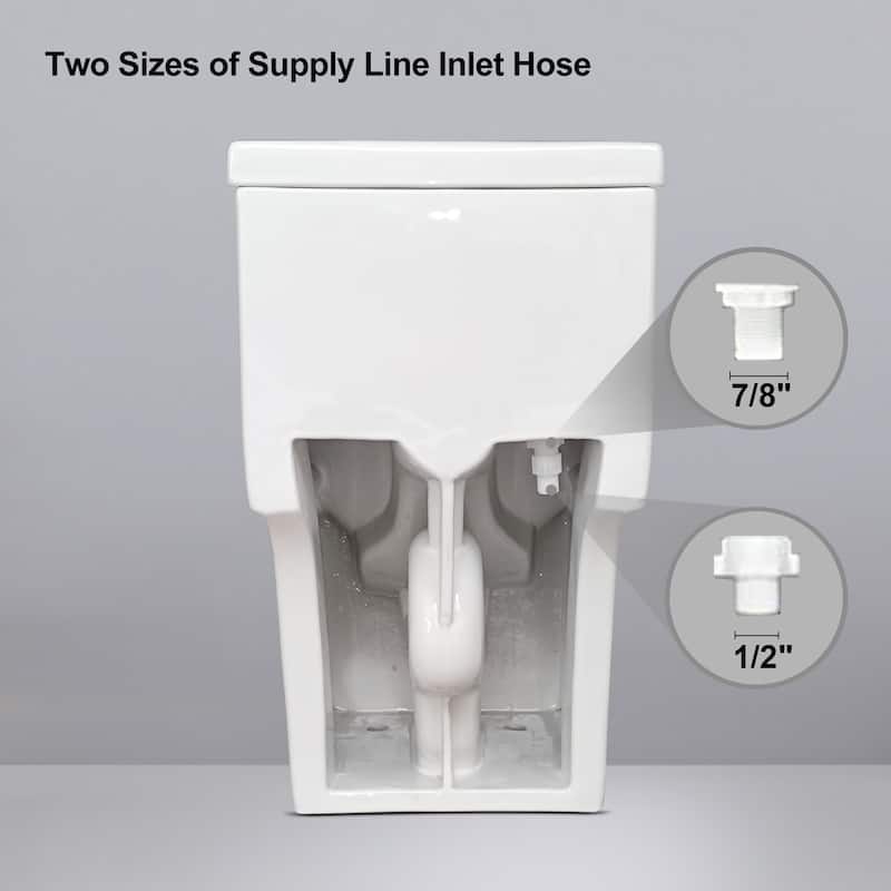 HOROW 1 Piece Dual Flush Elongated Toilet White 0.8 1.28 GPF Seat Included