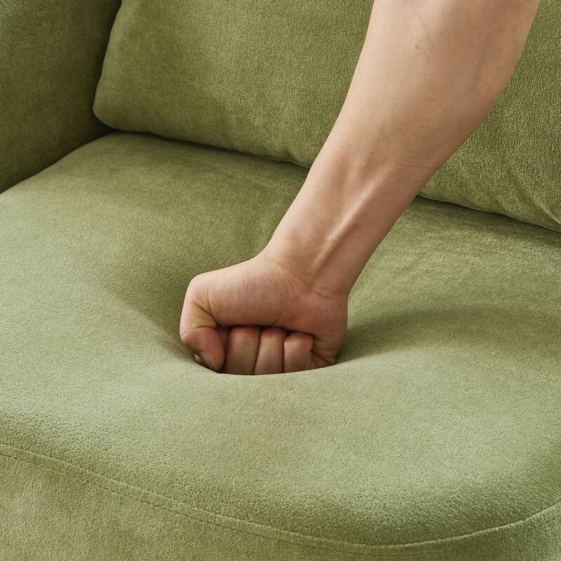 Chenille Swivel Barrel Chair