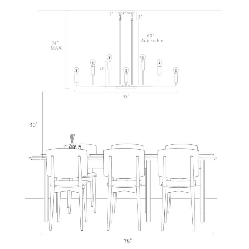 Modern Transitional 12-Light Wheel Chandelier Linear Kitchen Island Pendant Lights for Large Dining table