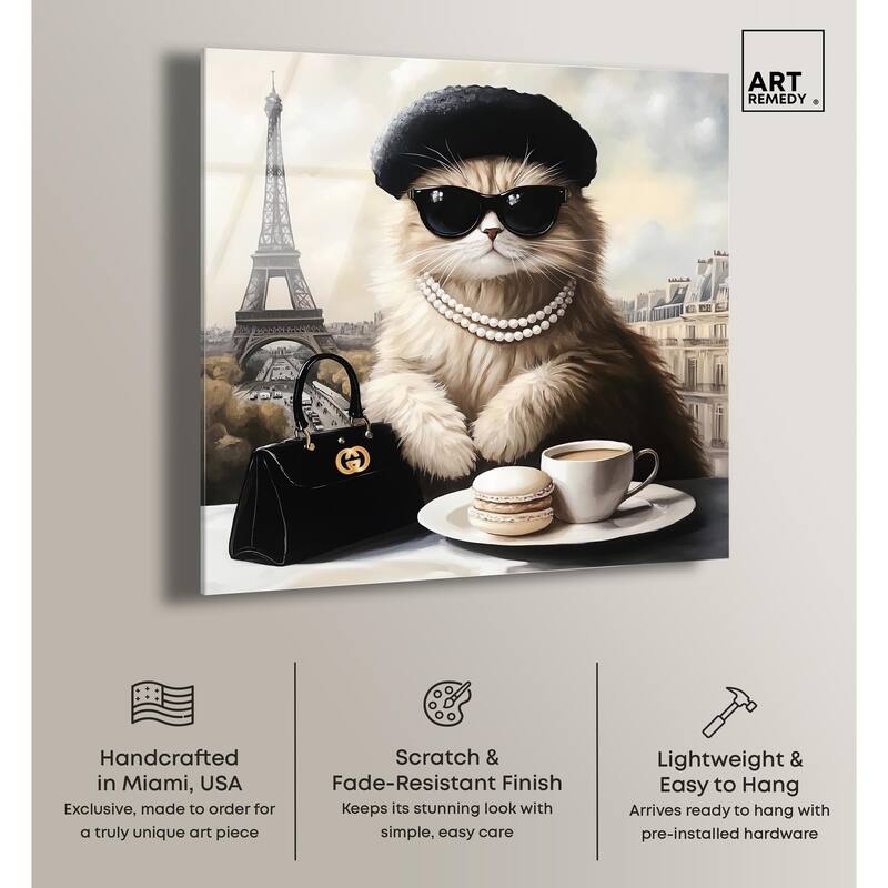 Cat in Paris Treats Acrylic by Art Remedy, Ready to Hang