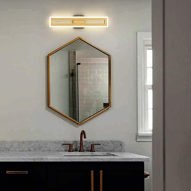 Manarola Modern LED Bathroom Vanity Light Brass Wall Sconce , Vanity Light
