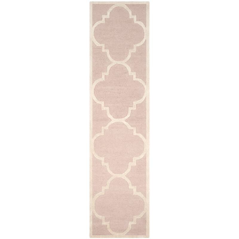 SAFAVIEH Handmade Cambridge Gullveig Modern Moroccan Wool Rug - 2'6" x 4' - Light Pink/Ivory