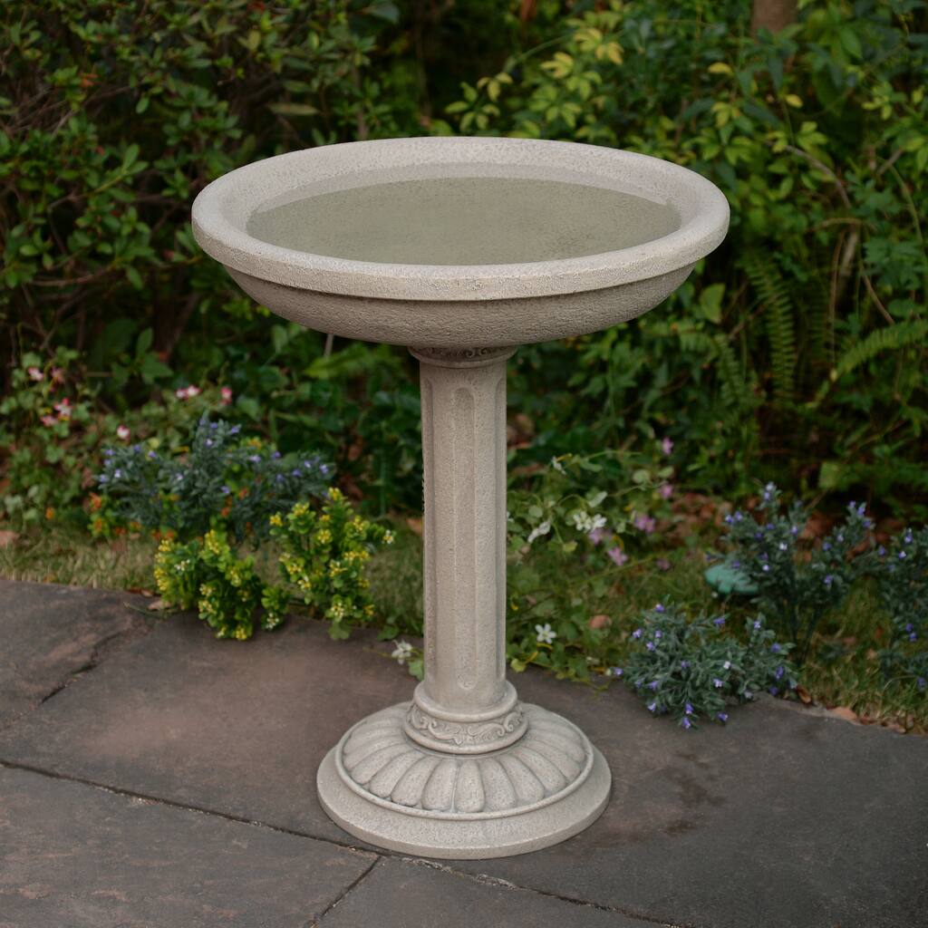 Stanley Light Stone Birdbath - 18" x 23"