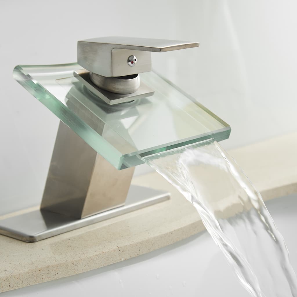 Solid Brass Single-handle Bathroom Faucet,and Pop-up Drain - 2.6 inches high x 4.9 inches deep spout reach